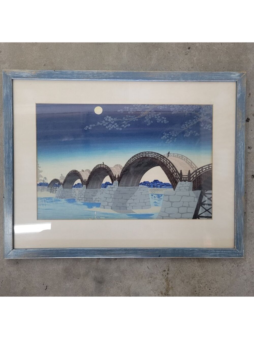 Kintai Bridge In Spring Japanese Woodblock Print By Tokuriki Tomikichiro Framed